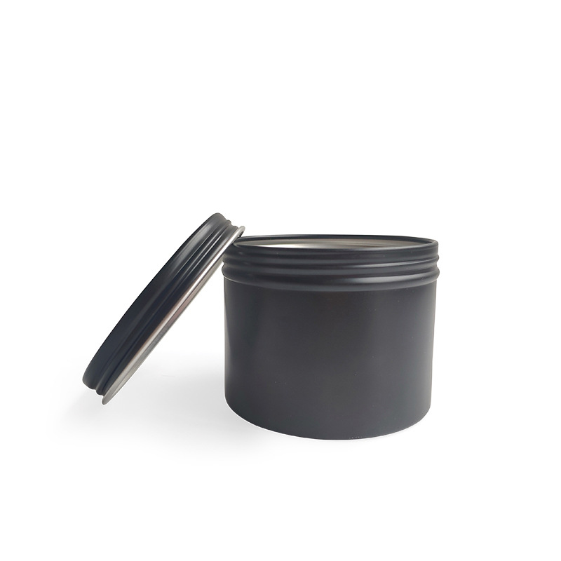 Black Tin Candle - Caja redonda de lata de Metal,