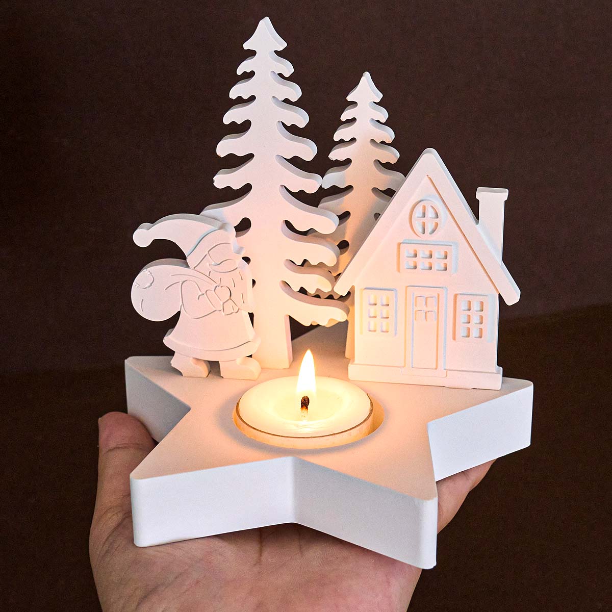 Candle Quotes - Portavelas de estrella para decoración navideña,