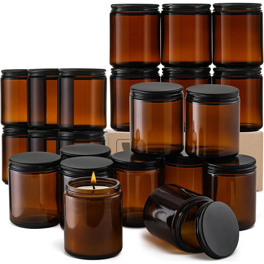 Candle Zero - Frascos de Vidrio Ámbar de 8oz