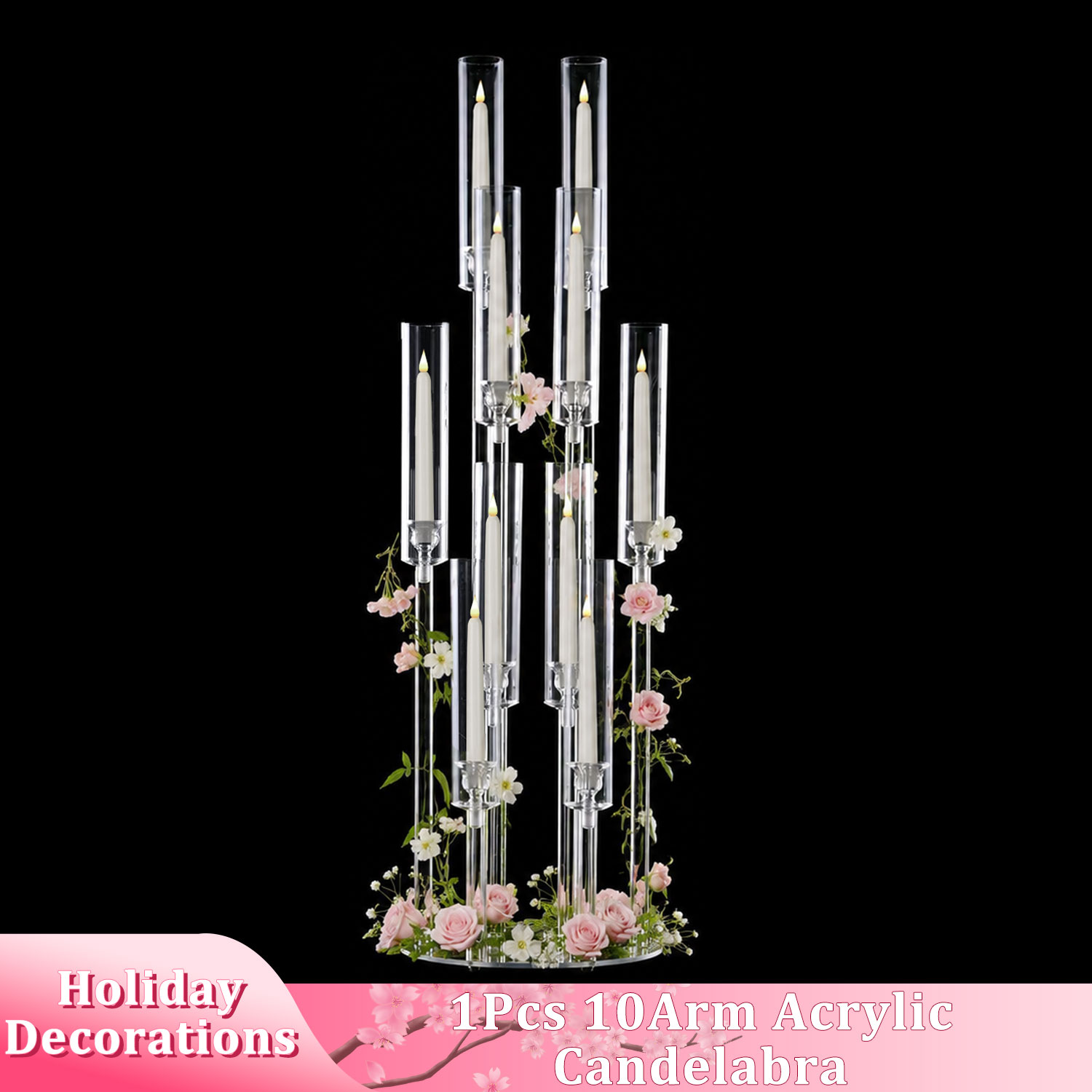 Candle Quotes - Candelabros Acrílicos de 10 Brazos, Centro
