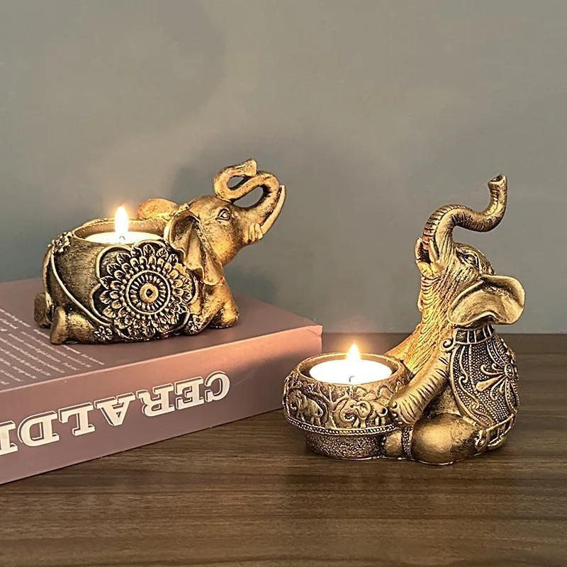 Candle Zero - Portavelas de animales, escultura de elefante,