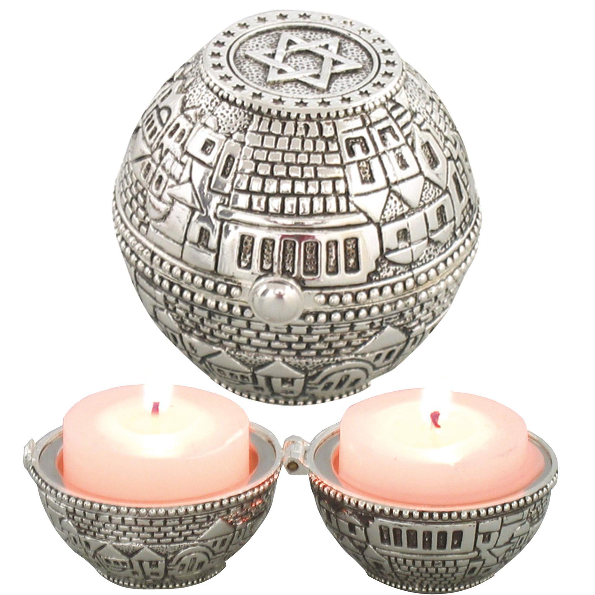Candle Zero - Candelabros de Metal para Viaje, Plateados,