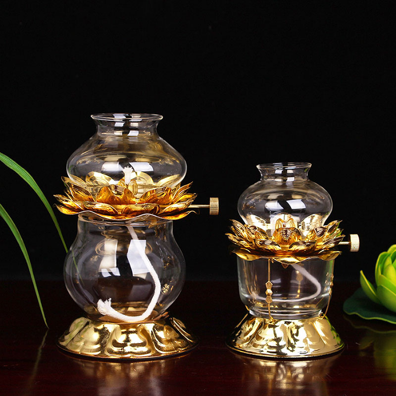 Candle Zero - Lámpara de aceite dorada para budistas