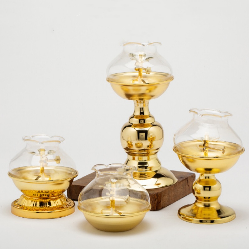 Candle Zero - Lámpara de aceite dorada para Buda