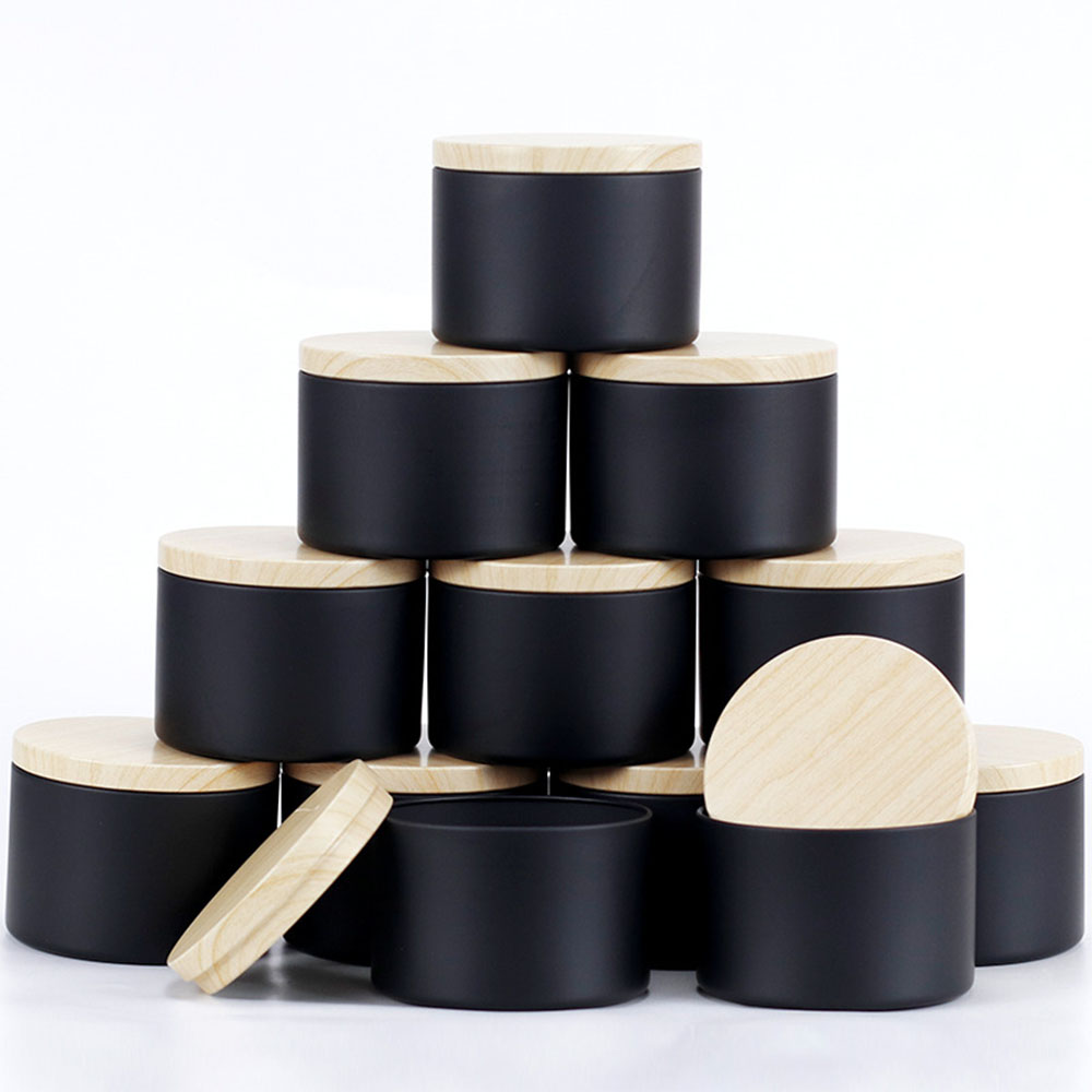 24 tarros de velas negros de 4 - Black Tin Candle reseña y precio