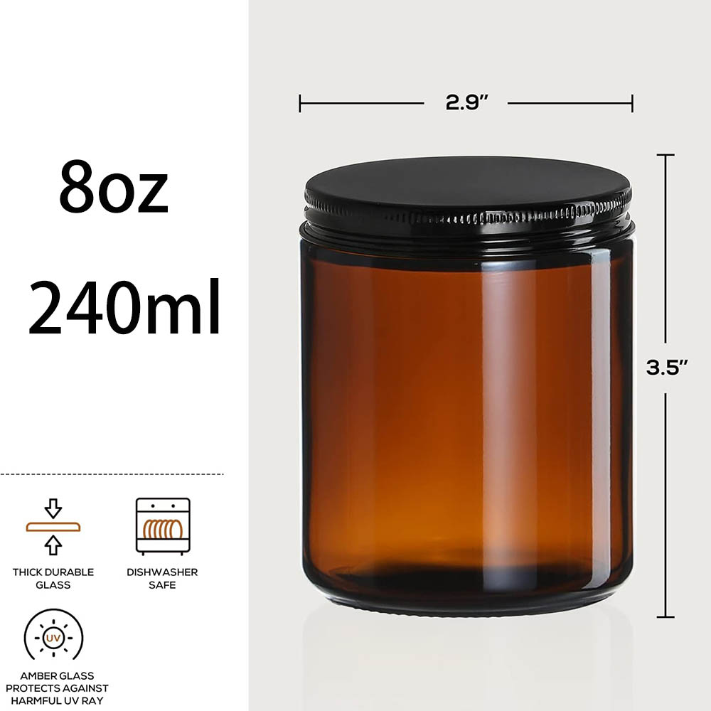 Frascos de Vidrio Ámbar de 8oz - Candle Zero reseña y precio
