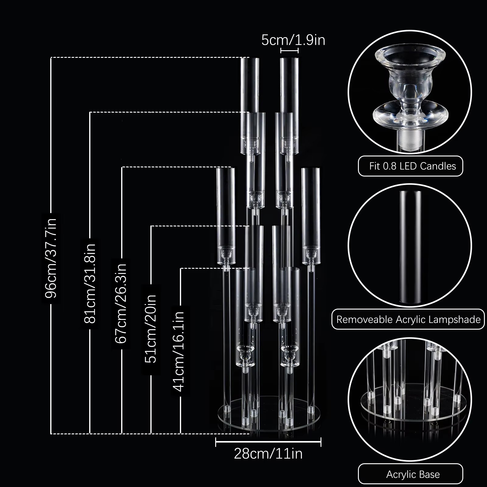 Candelabros Acrílicos de 10 Br - Candle Quotes reseña y precio