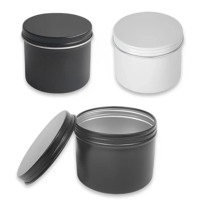 Latas redondas de aluminio par - Black Tin Candle reseña y precio