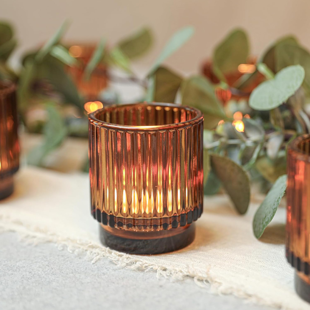 Portavelas de Cristal Ámbar Ac - Candle Zero reseña y precio