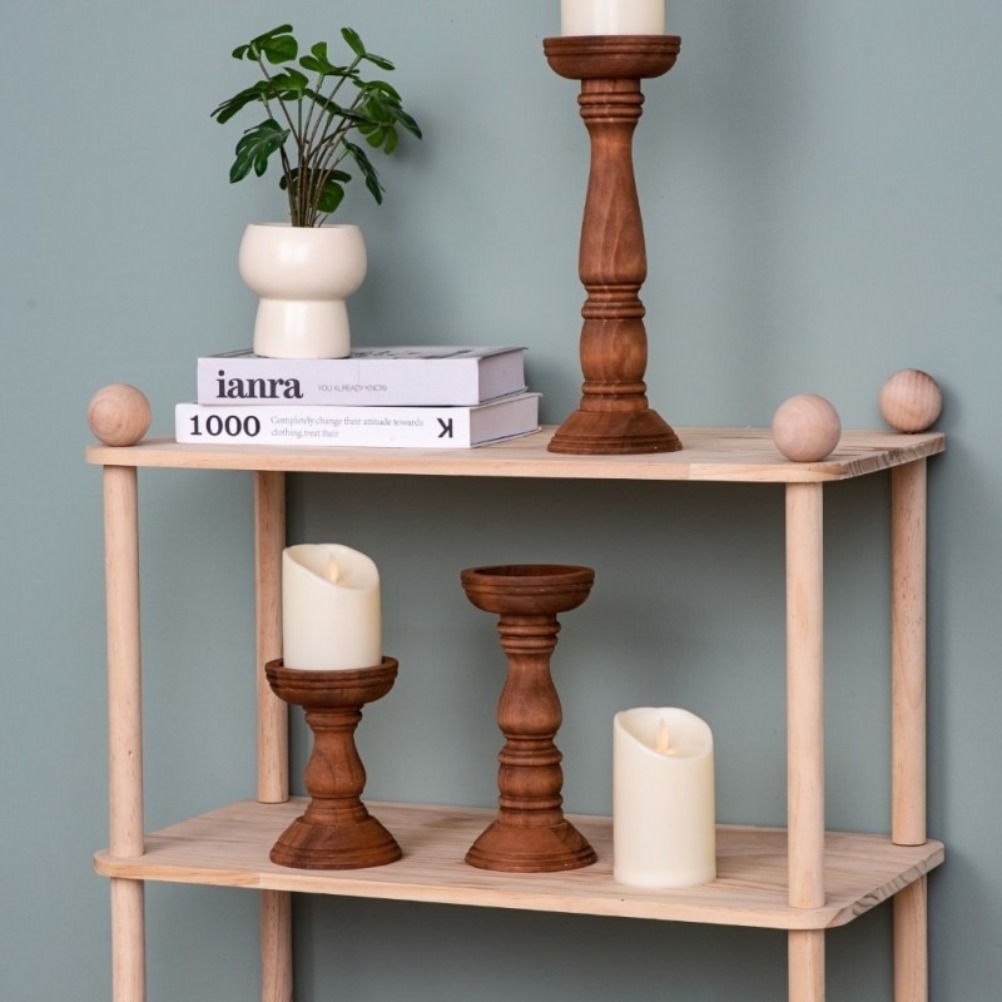 Portavelas de madera vintage,  - Candle Zero reseña y precio