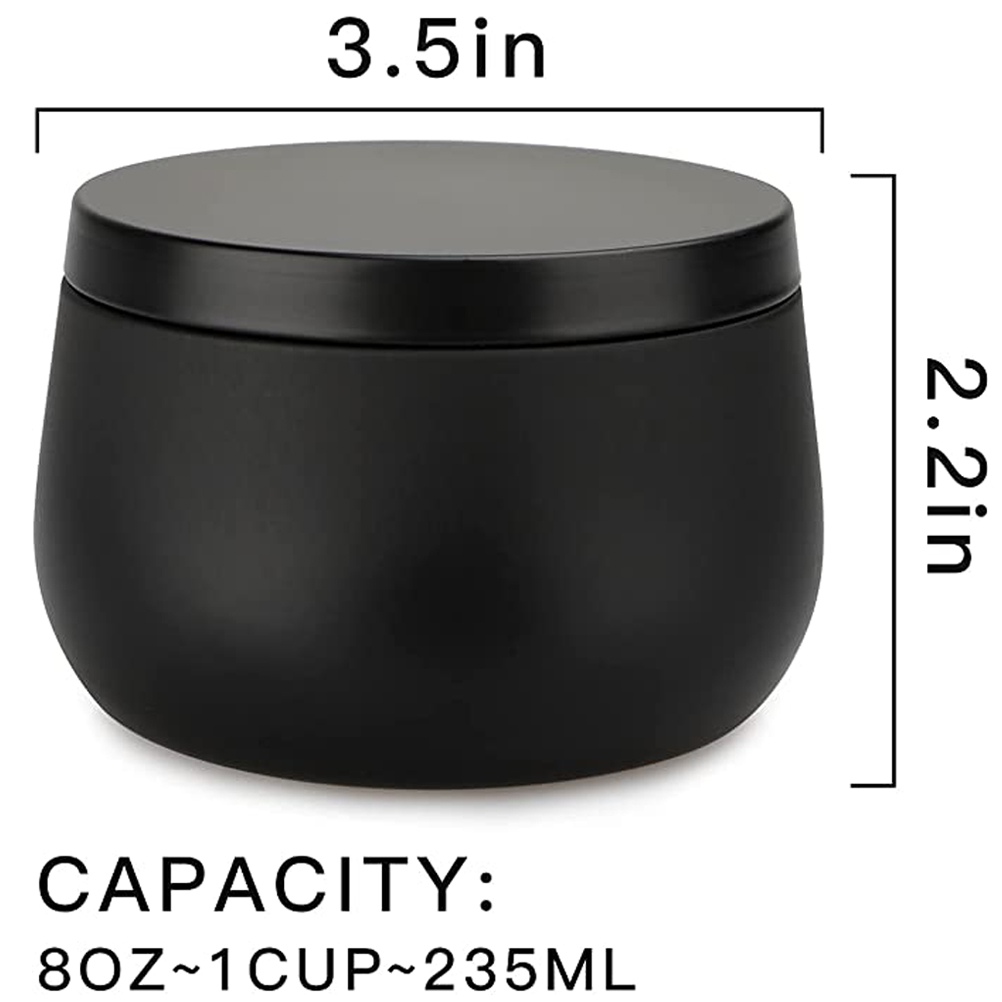 Frascos de vela de Metal de or - Black Tin Candle reseña y precio