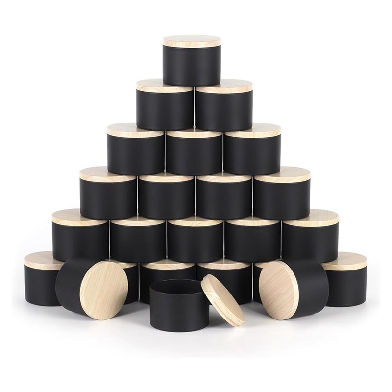Paquete de 24 latas negras par - Black Tin Candle reseña y precio